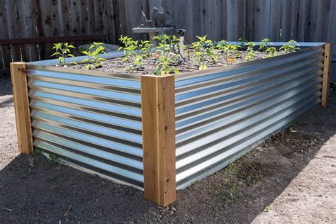 corrugated steel raised planter bed